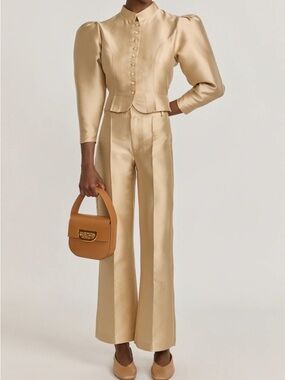 NWT Destree Beige satin straight pants